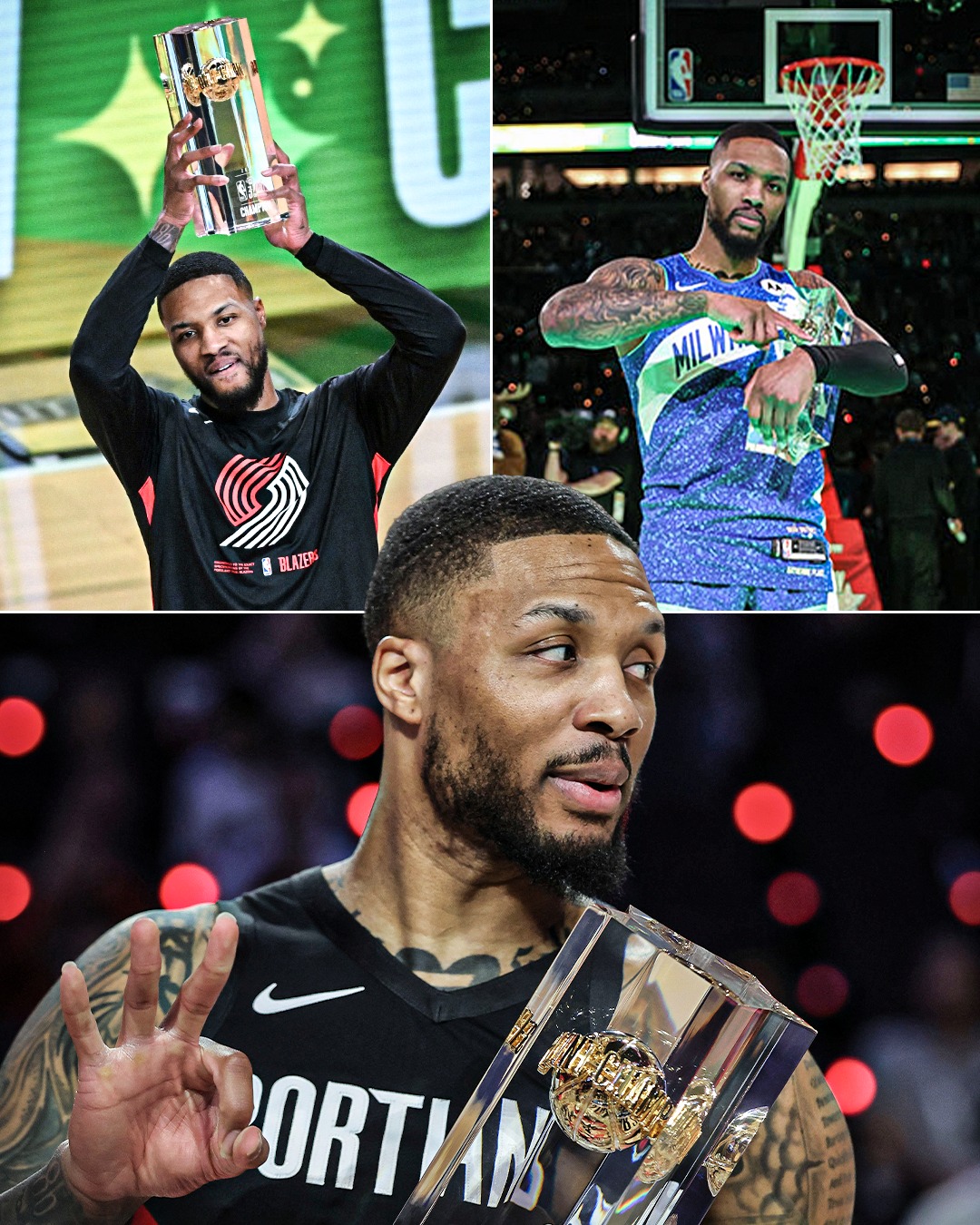 NBA - Dame Dolla. 3x champ. 🏆🏆🏆 Damian Lillard becomes the third 3-time ...