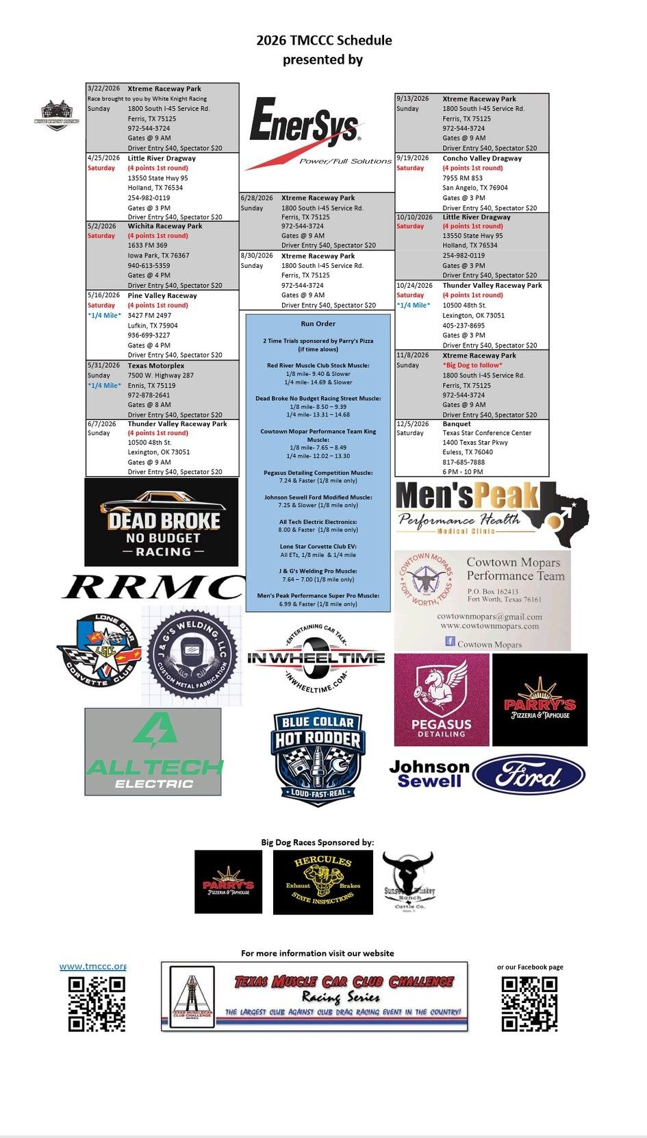 TMCCC - 2026 Race Schedule for your fridge!! Thank you to... | Facebook