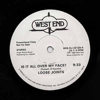 Loose Joints - Is It All Over My Face 1980 promo single
