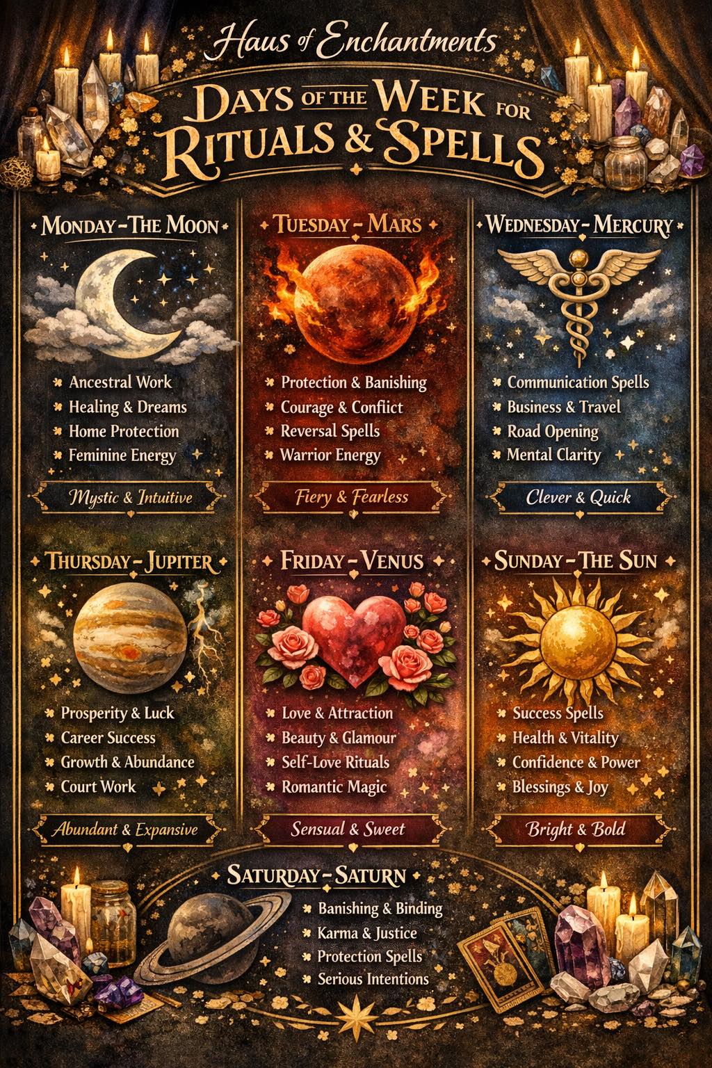 Haus - Days of the Week for Rituals & Spells. Think of it as the ...