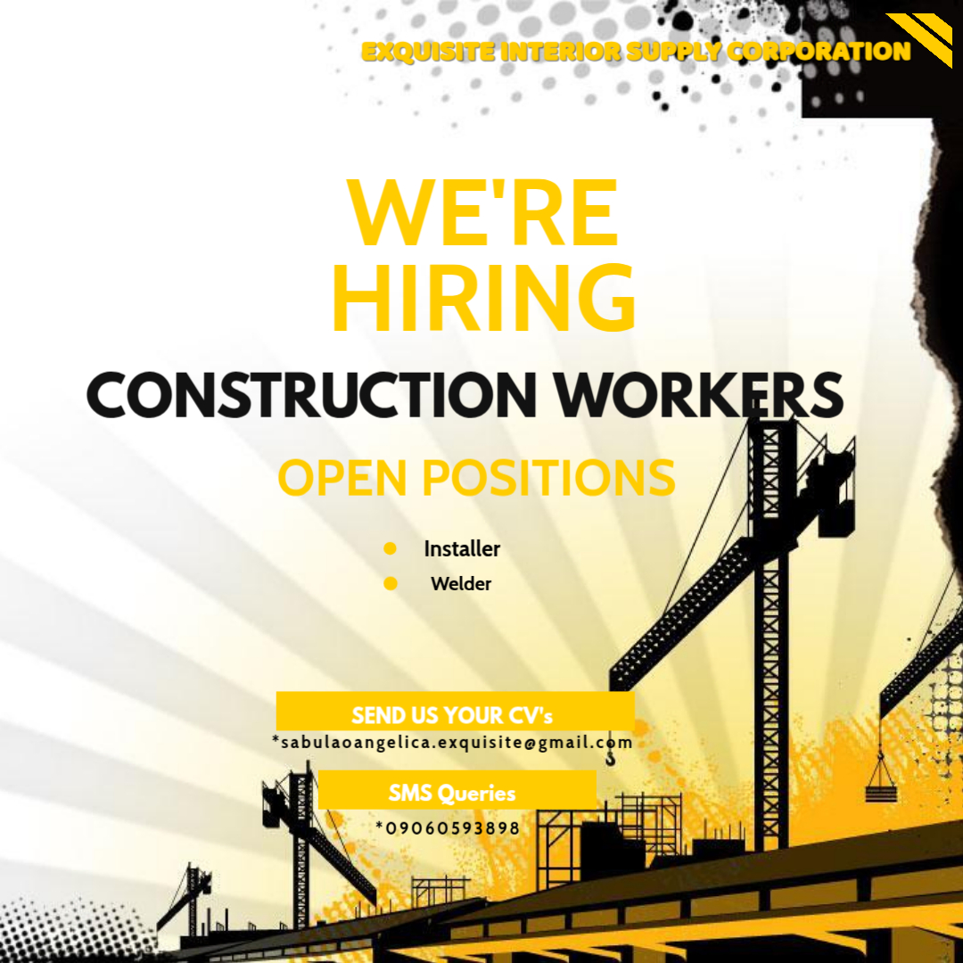 CONSTRUCTION WORKERS PHILIPPINES FOR HIRE | **We are Urgently Hiring ...