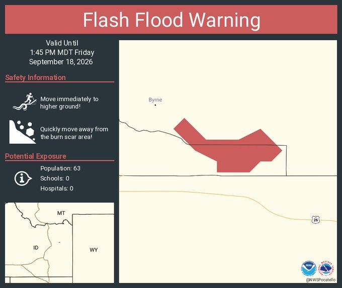Flash flood warning for Big Rock burn scar in eastern Jefferson