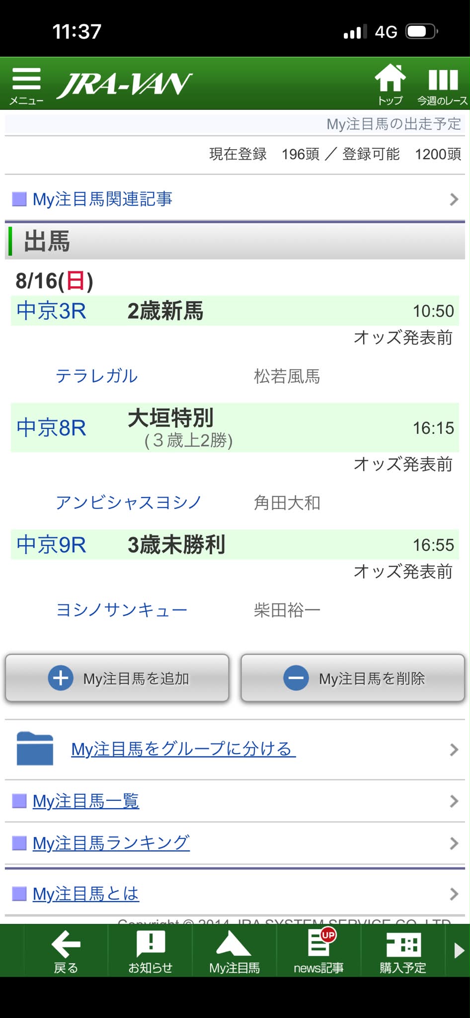 今週 の 中央 競馬