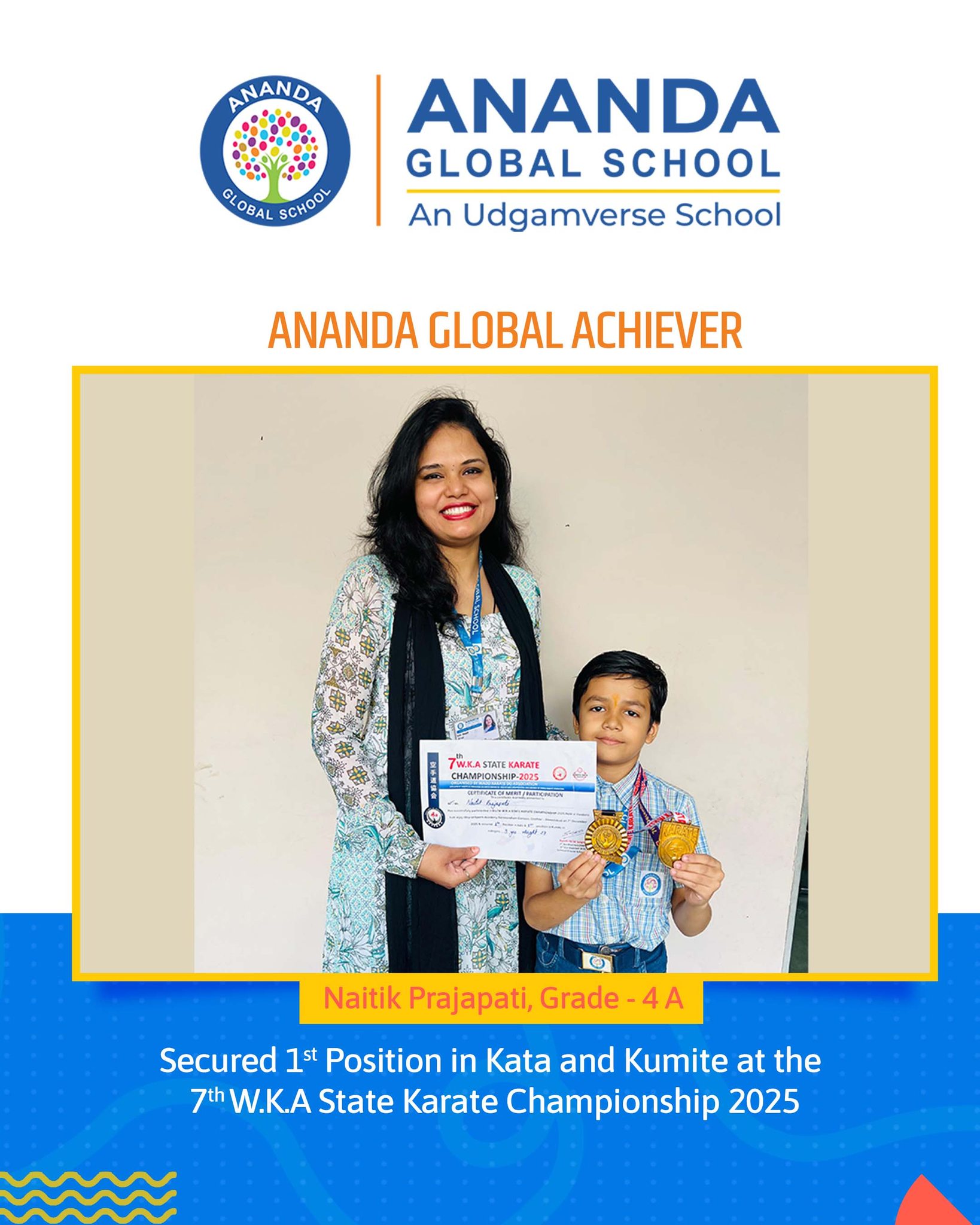 Congratulations to Naitik Prajapati... - Ananda Global School | Facebook