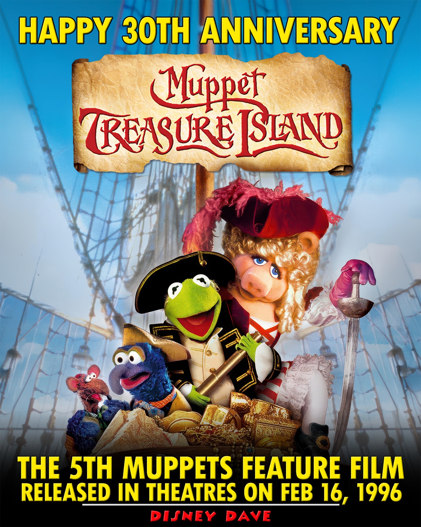 Disney - Happy 30th Anniversary Muppet Treasure Island 🏴‍☠️⚓🎶 Released ...
