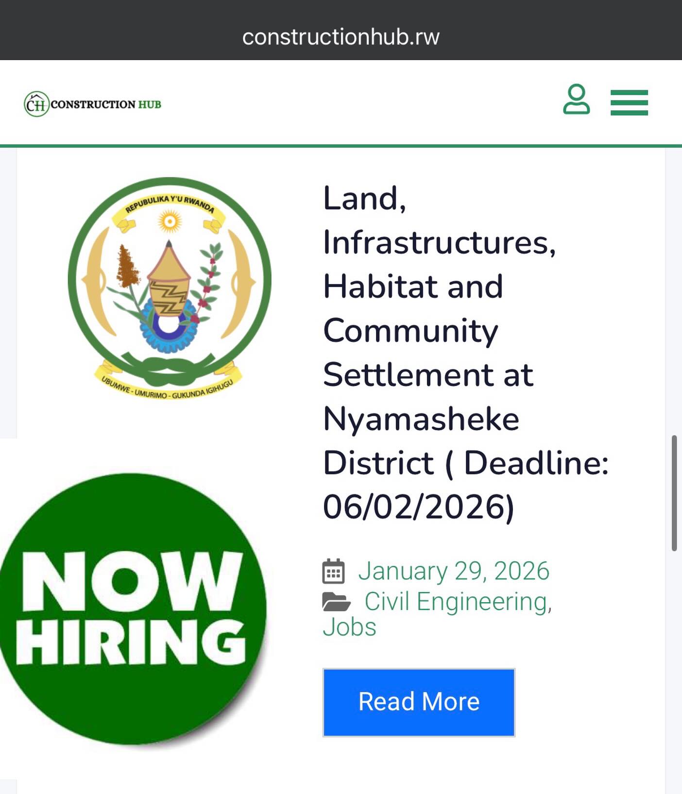 📣 Job Alert ⚡ Land,... - ConstructionHub.rw | Facebook