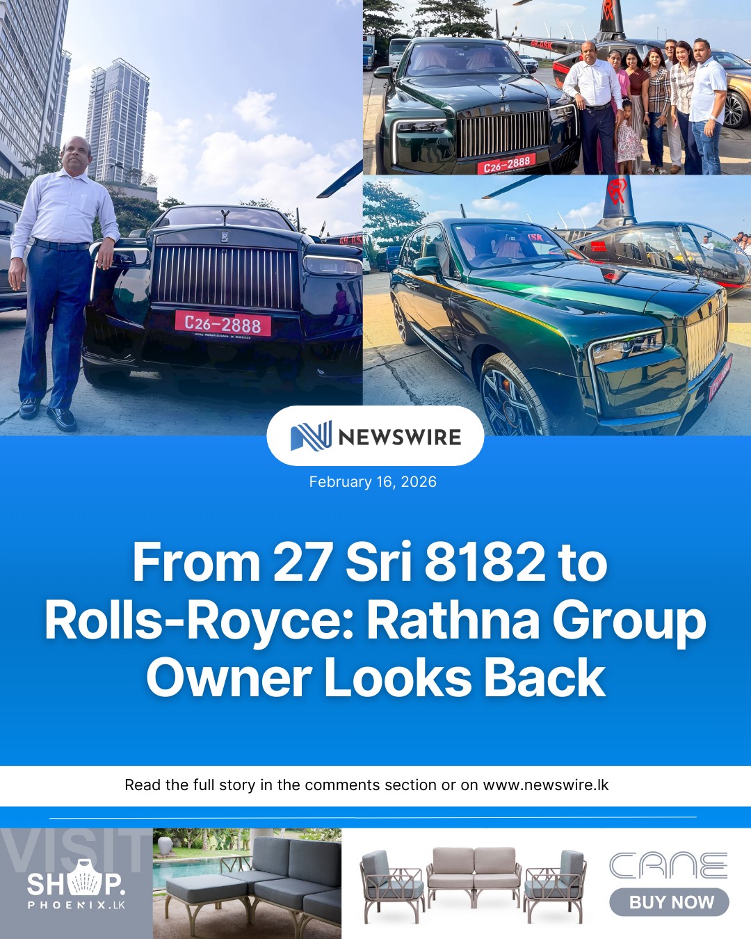 Newswire - Rathna Group owner Maithripala Lankeshwara has shared an ...