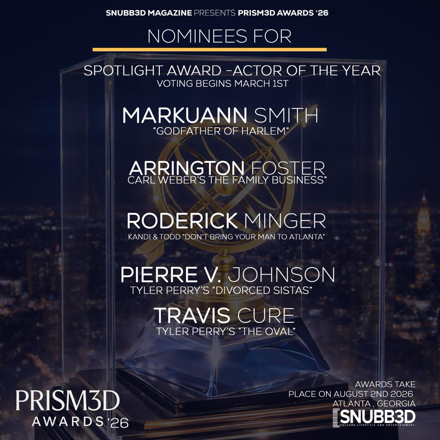 Snubb3d - Who will take home Spotlight Award — Actor of the Year? This ...