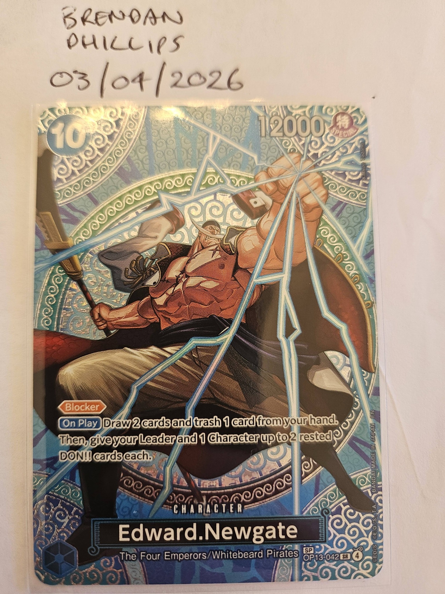 WTS edward newgate sp $450 BRENDAN DHILLIPS 03 3/04/2026 104 /2026 
