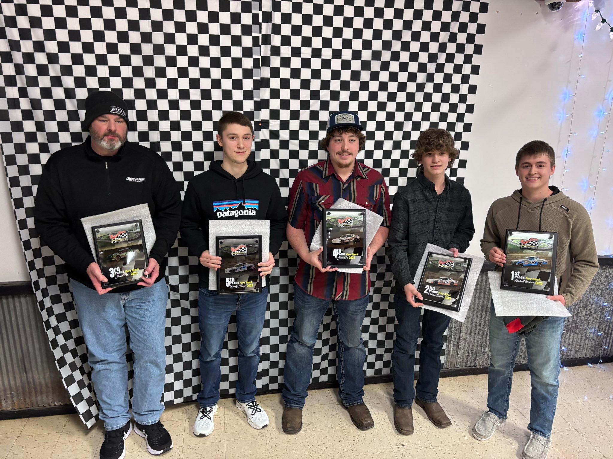 Fiesta - Pure Stock Top 5 (L-R) 3rd: Jason Best, 5th: Brady Hagen, 4th ...