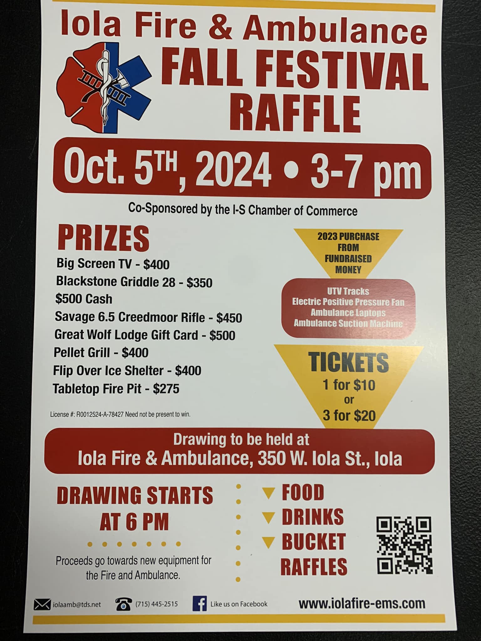 Iola Fire & Ambulance Fall Festival and Raffle