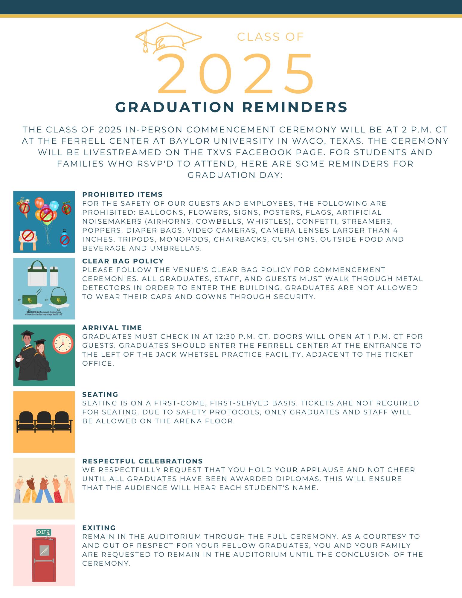 Commencement Ceremony Reminders 🔔... - Texas Virtual Schools | Facebook