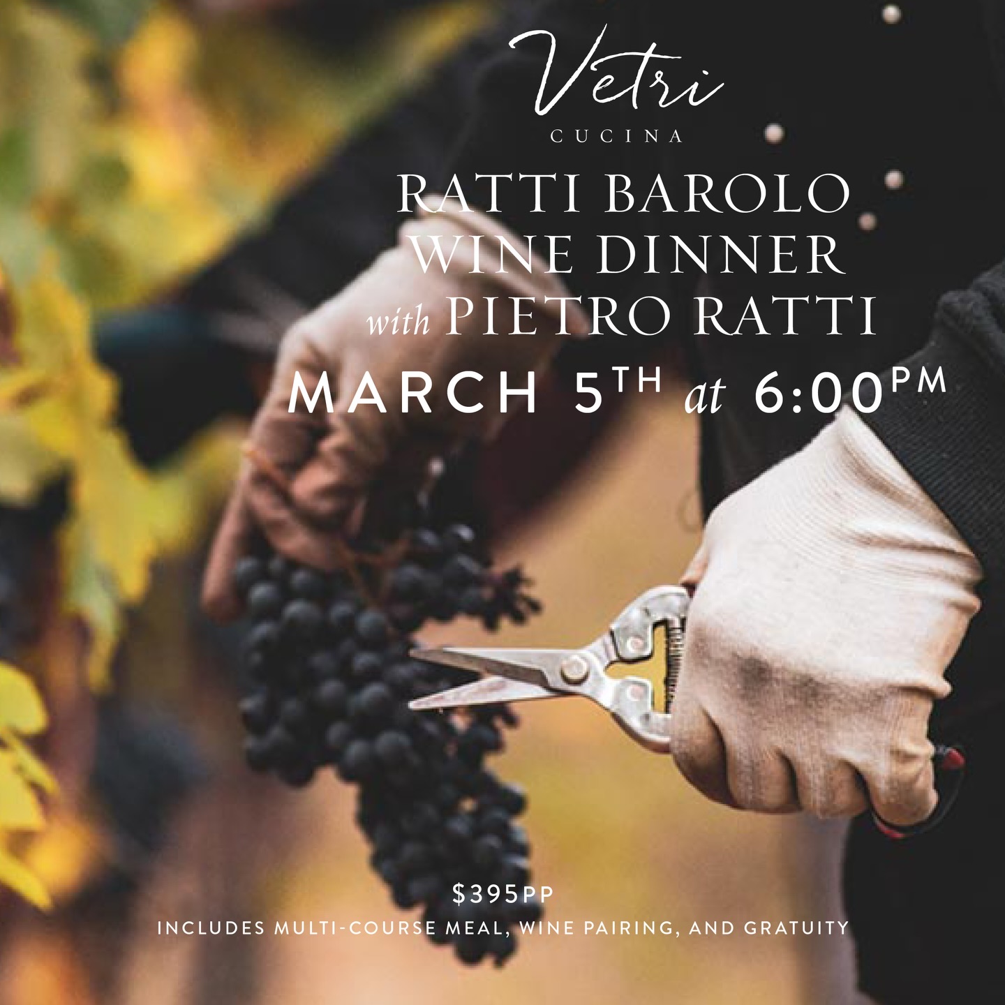 Vetri Cucina - 🚨 RATTI BAROLO WINE DINNER 🚨 • We invite... | Facebook