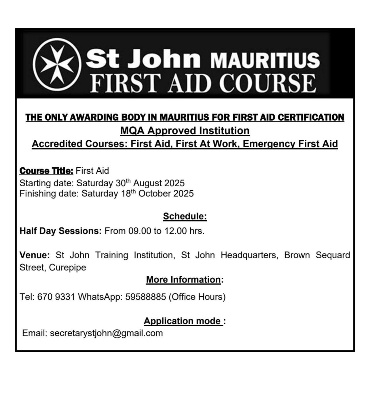 St John Ambulance Mauritius... - St John Ambulance Mauritius