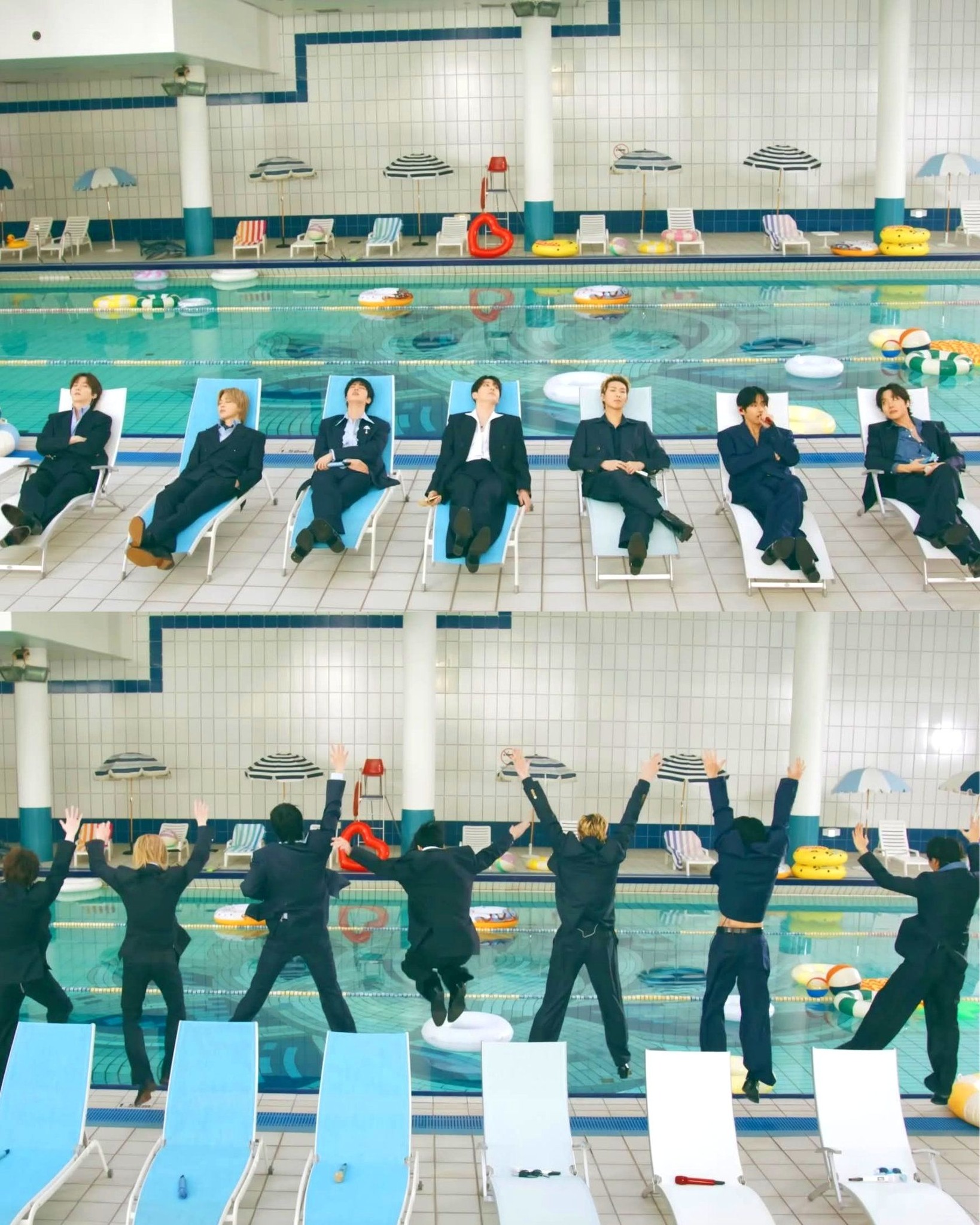 BTS showed off their chaotic charm in the swimming pool version of