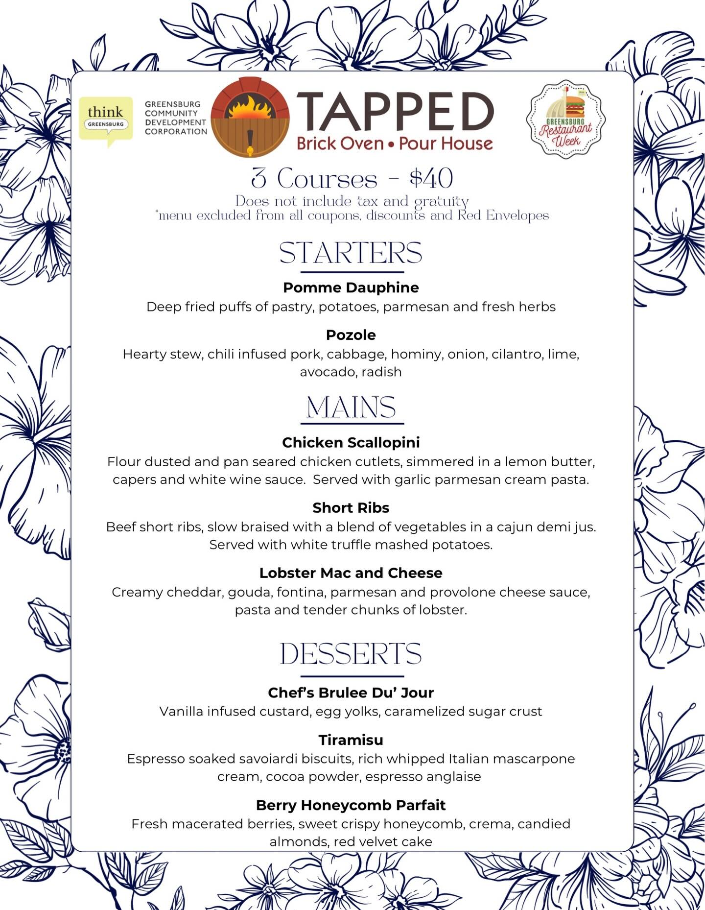 Tapped - 🔥 IT STARTS TODAY 🔥 Restaurant Week is officially ON at Tapped ...