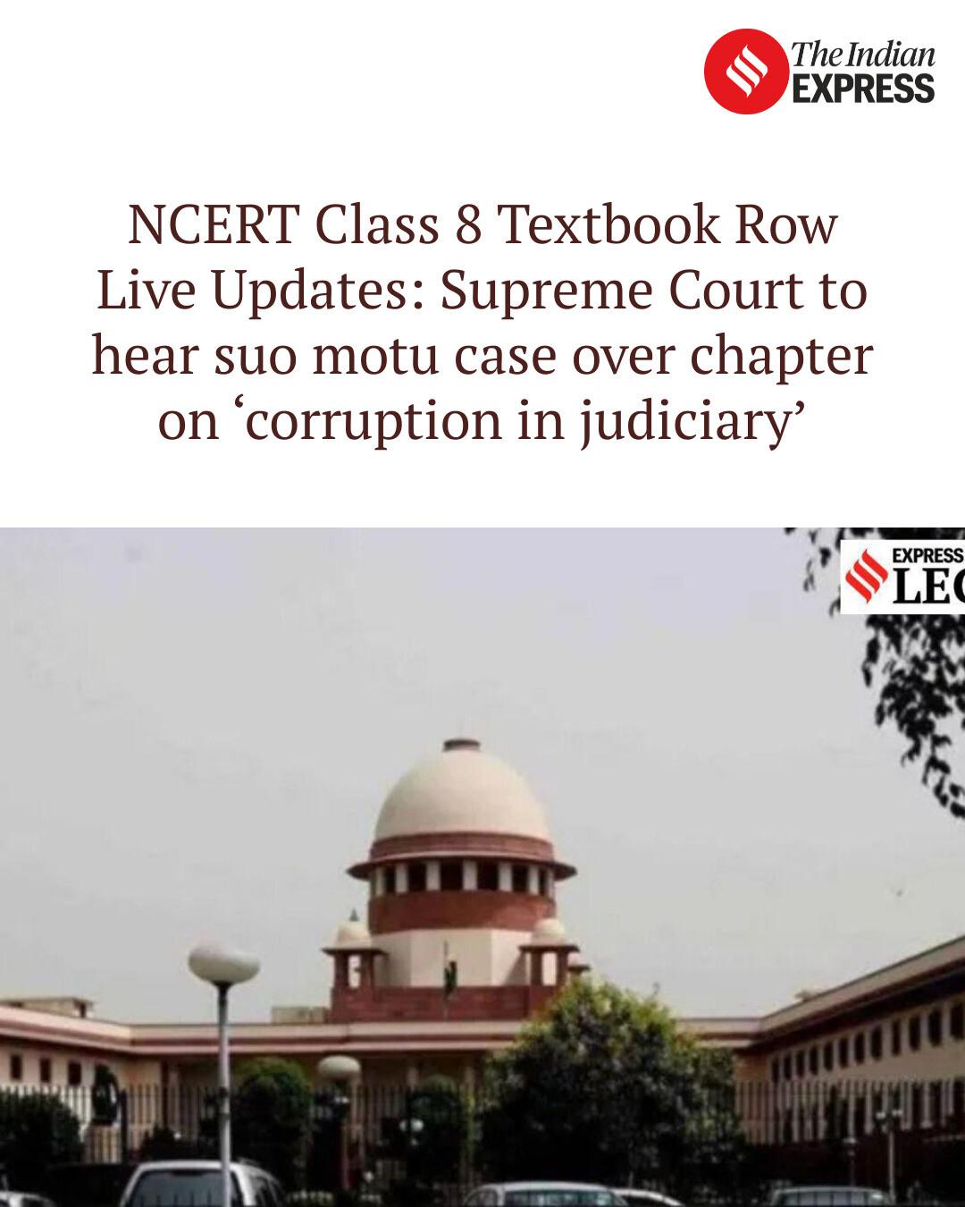 Indian - NCERT Class 8 Textbook Row Live Updates: Supreme Court to hear ...
