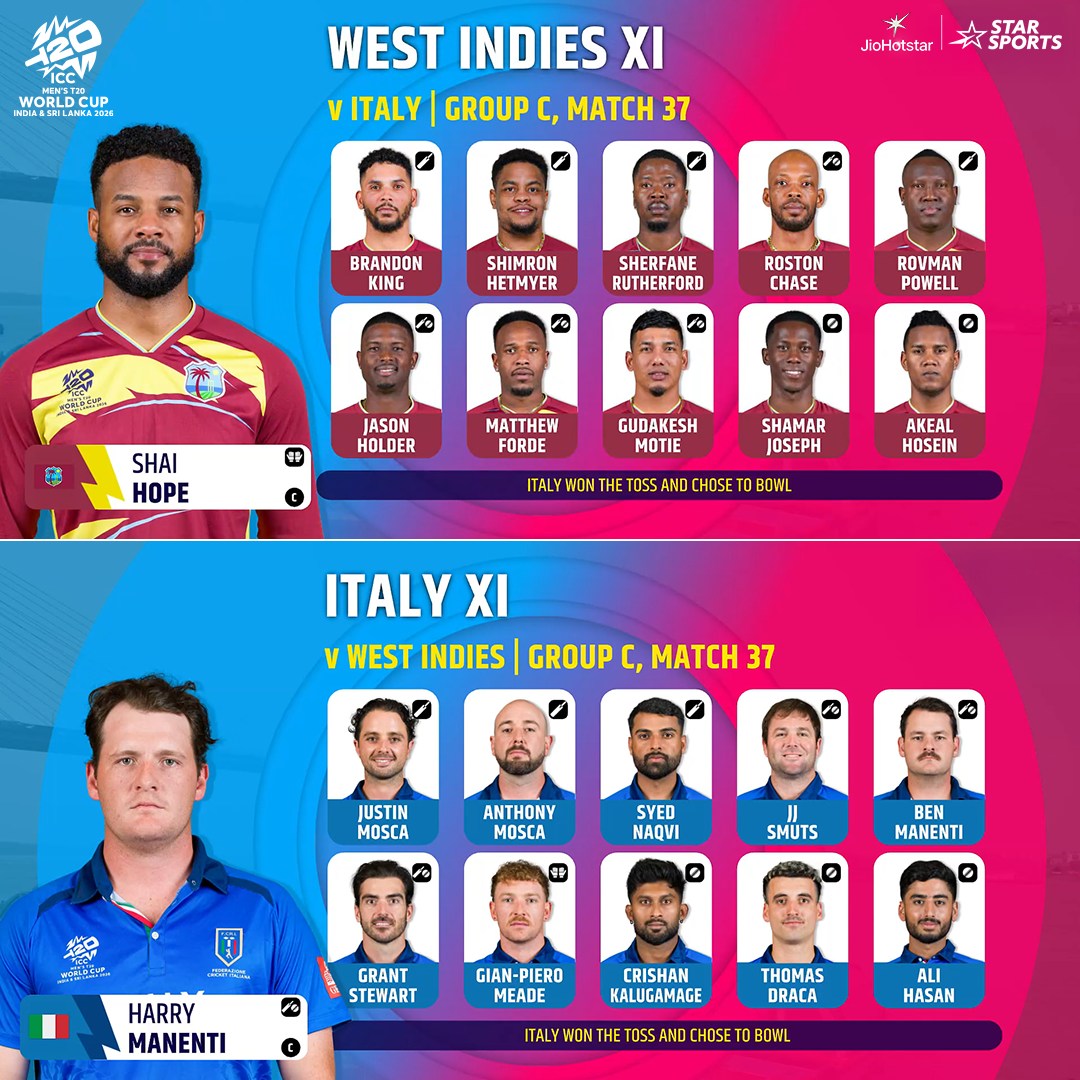 Star - Italy won the toss and opted to bowl first ! 🪙 Here are the ...