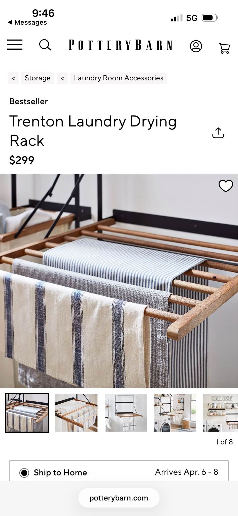 Pottery Barn Trenton Laundry Drying Rack - 2 sets for one price ...