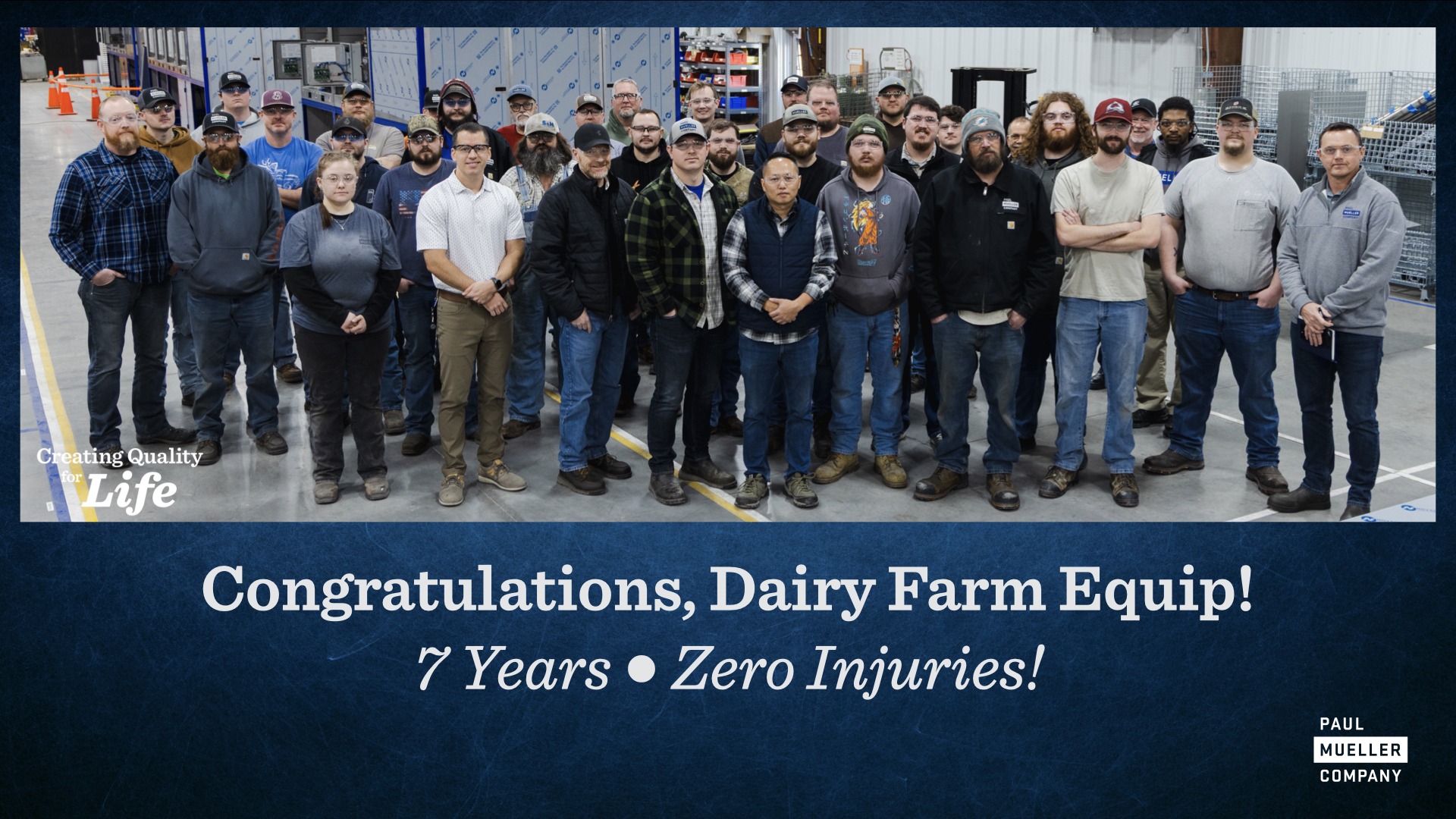 Paul - Seven years. Zero recordable injuries! That milestone reflects ...