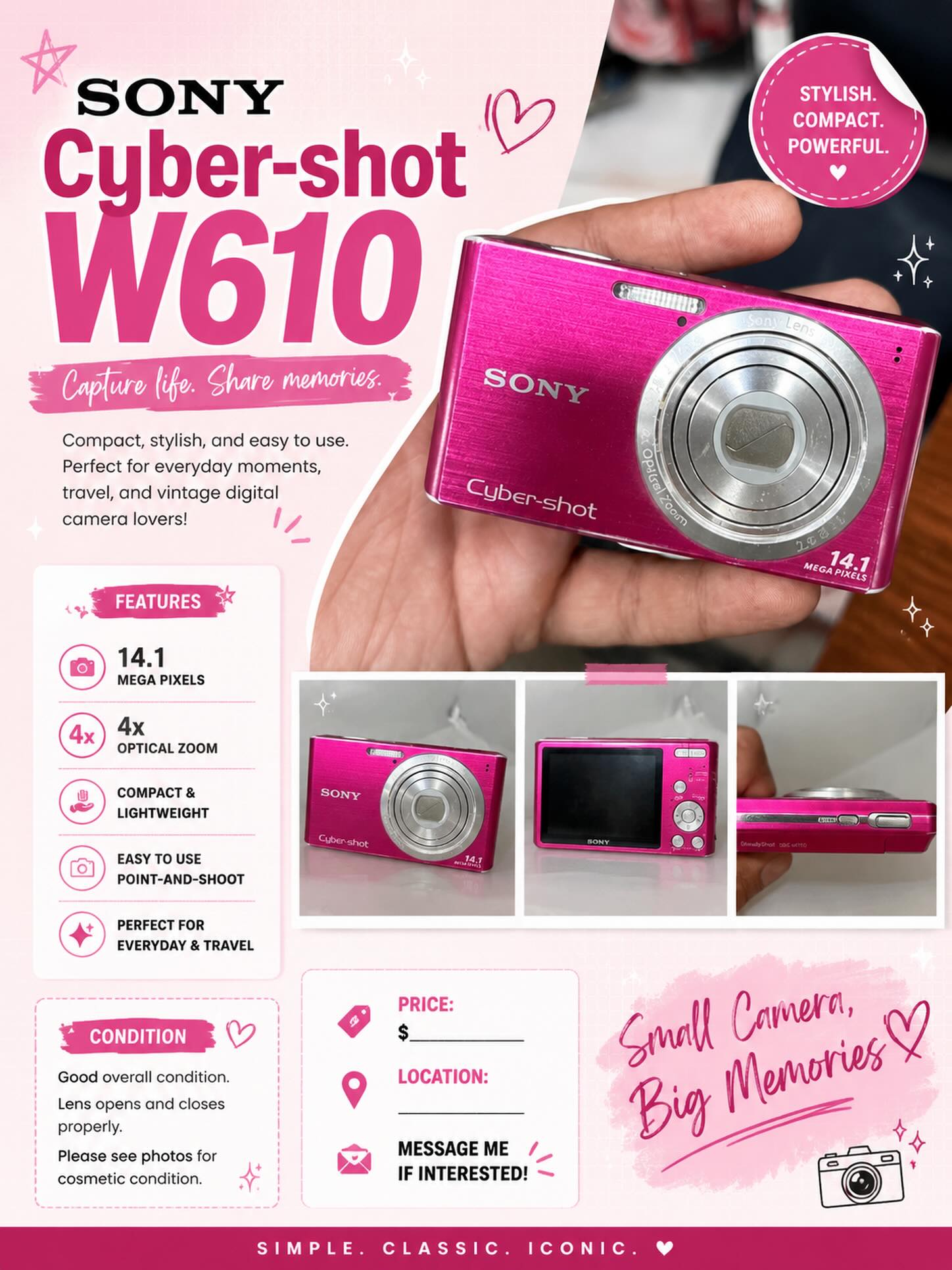?? SONY CYBER-SHOT W610 ?? Bringing back that iconic Y2K 