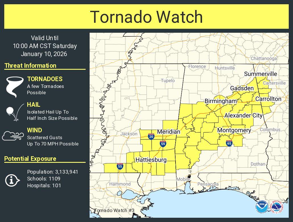 Scotty - The NWS Storm Prediction Center has issued a * Tornado Watch ...