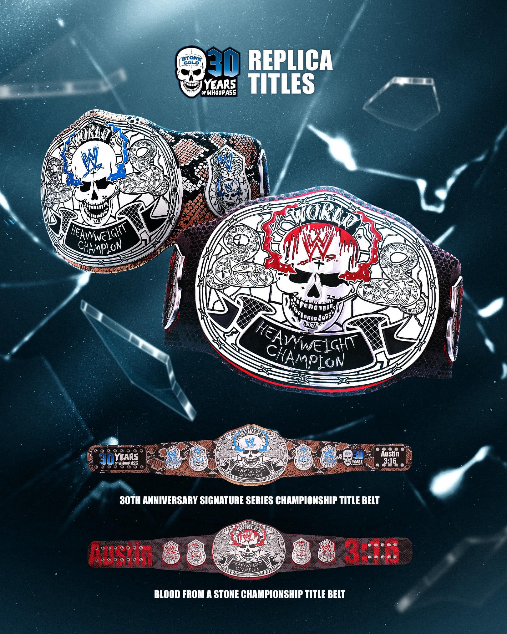 WWE ストーン・コールド チョークバッグ&ストラップ&WWEキーホルダー3点 Celebrate three decades of raising hell and bone-shattering