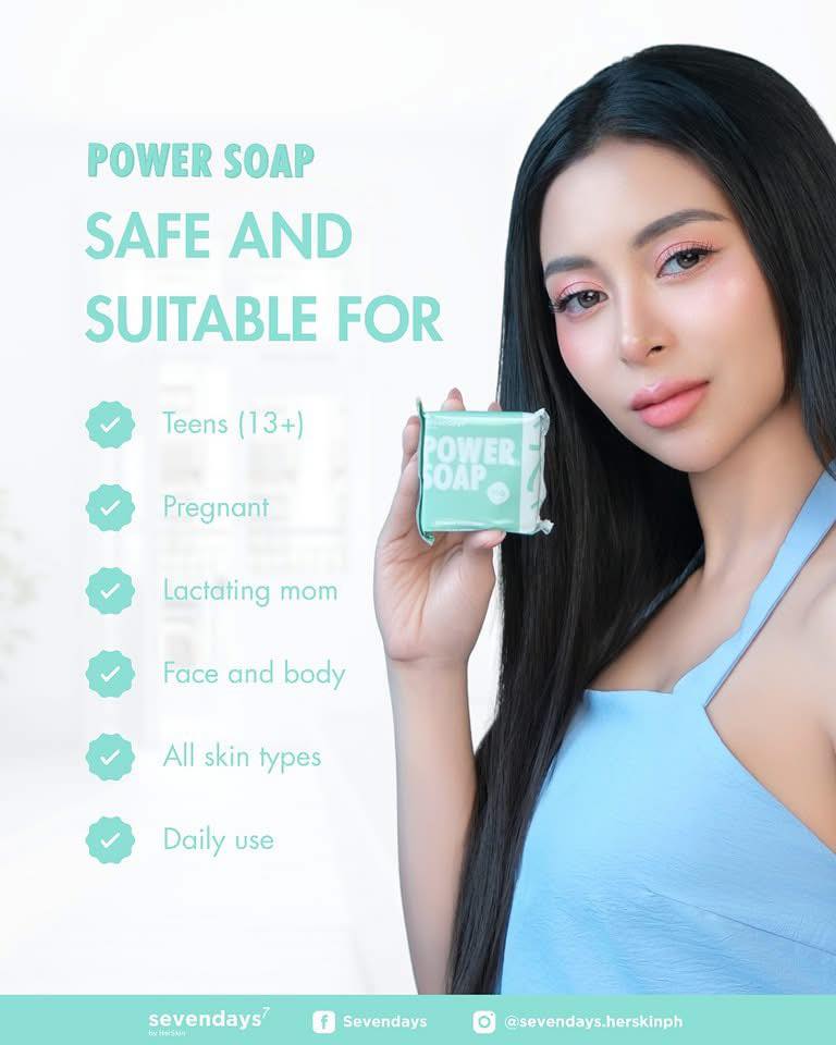 Skincare made for every stage of life 💚 Safe and gentle Power Soap for teens, pregnant, and breastfeeding moms. ₱48.00 #SevendaysByHerskin