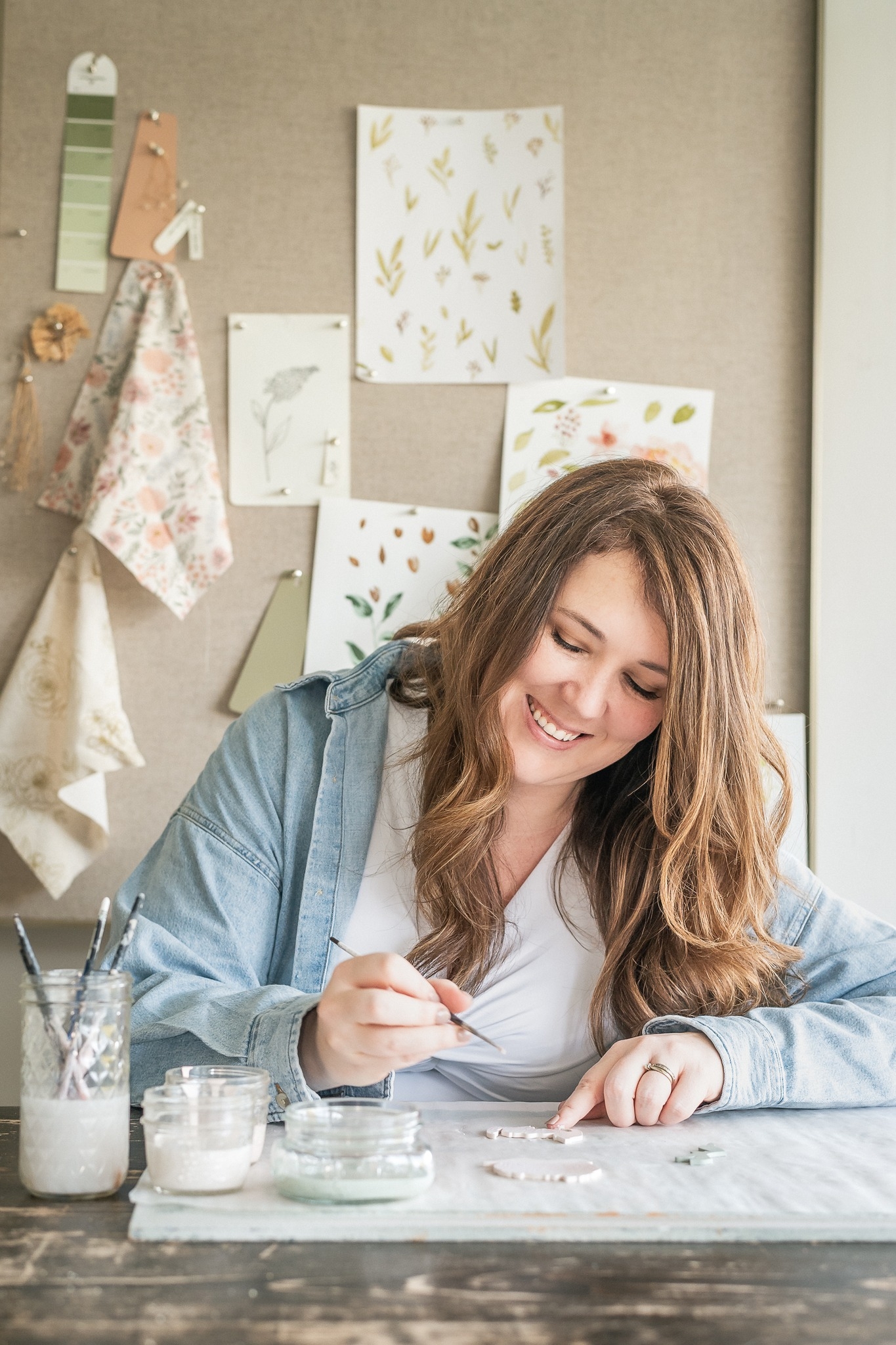 Meet Chambray Cottage 🤍 A loose watercolor floral stripe in soft ...