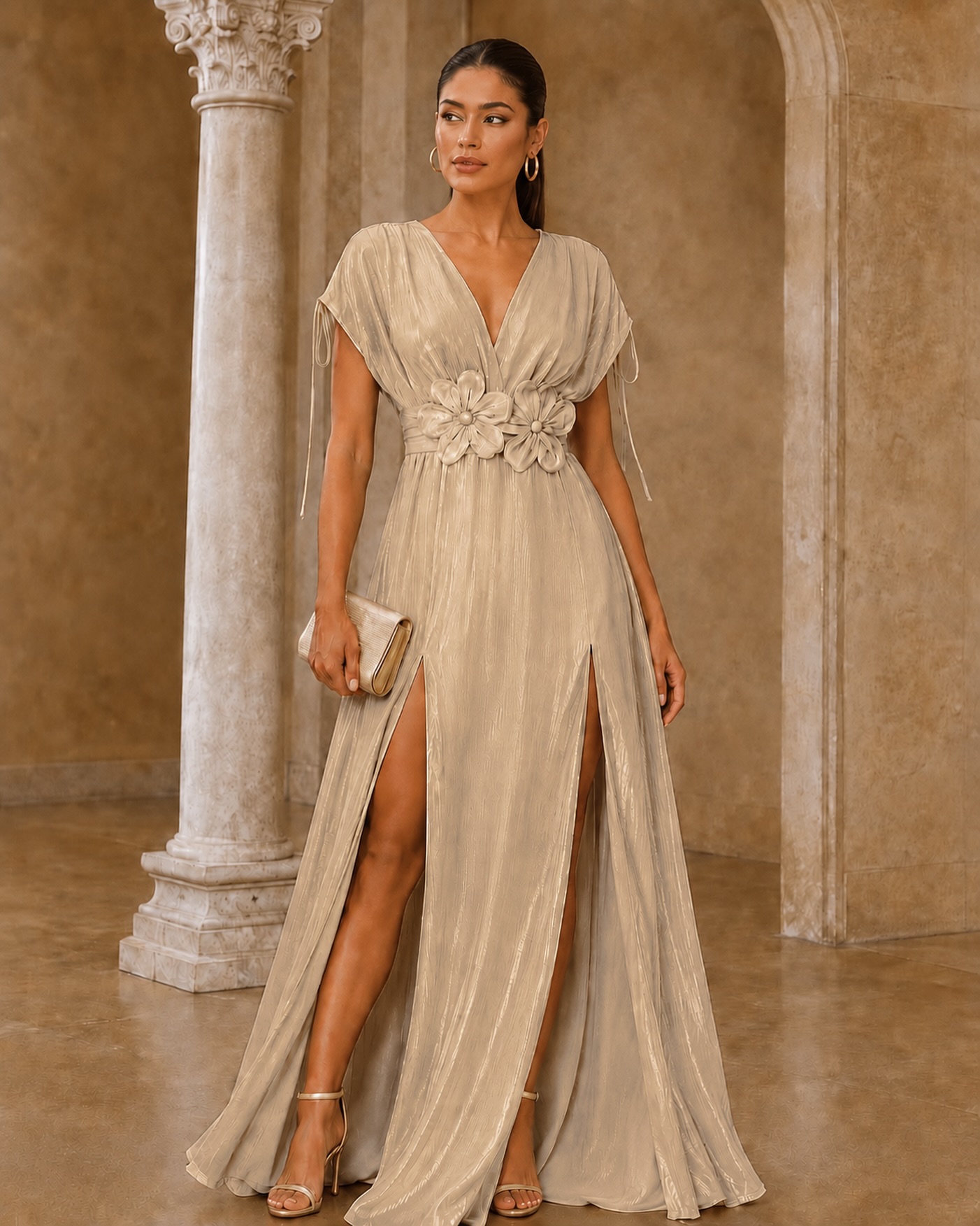 brown knee length dresses Women's Slit Knee-Length Bodycon Dress Dress for Women (Color : Brown, Size : Medium) : Clothing, Shoes & Jewelry Girls20