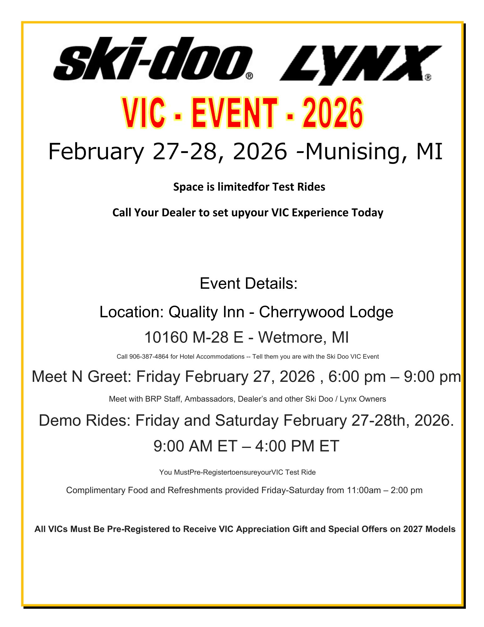 Ray - 🏁 Ski-Doo® & Lynx® VIC Event 2026 🏁 Calling all snow