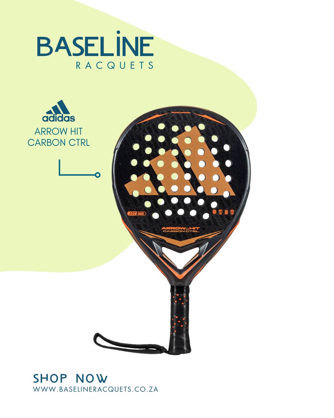 Baseline - The adidas Padel Arrow Hit Carbon 🖤🧡 A pro-level, round ...