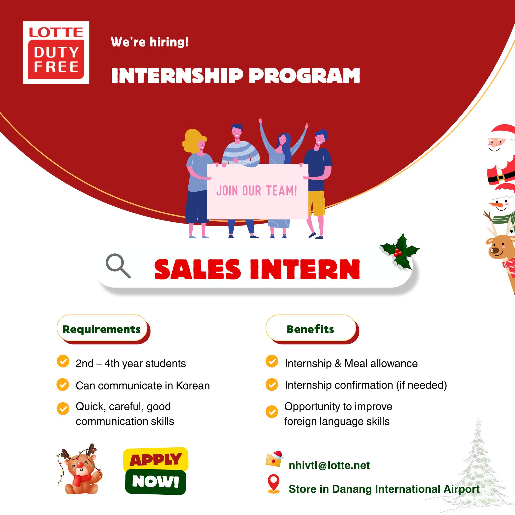 🔥 SALES INTERN WANTED –... - Lotte Duty Free Careers Đà Nẵng | Facebook