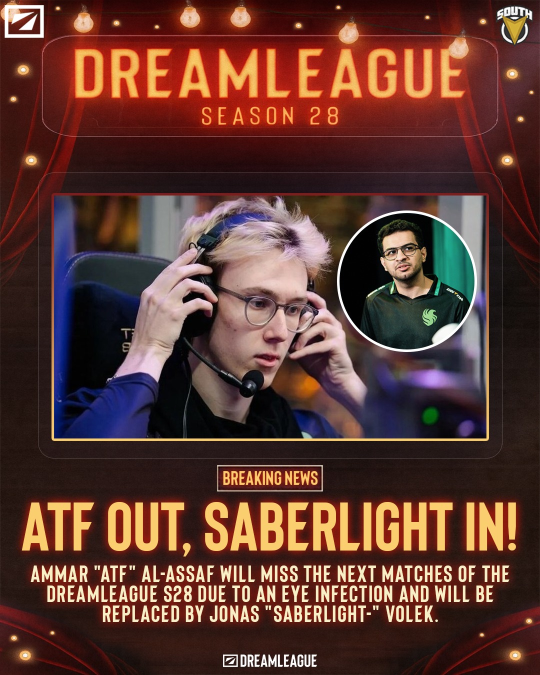 South.gg - ATF out due to an eye infection! 🛑👁️ Team... | Facebook