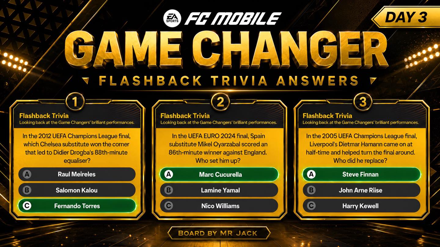 🚨 here are the day 3 flashback trivia answers for the game