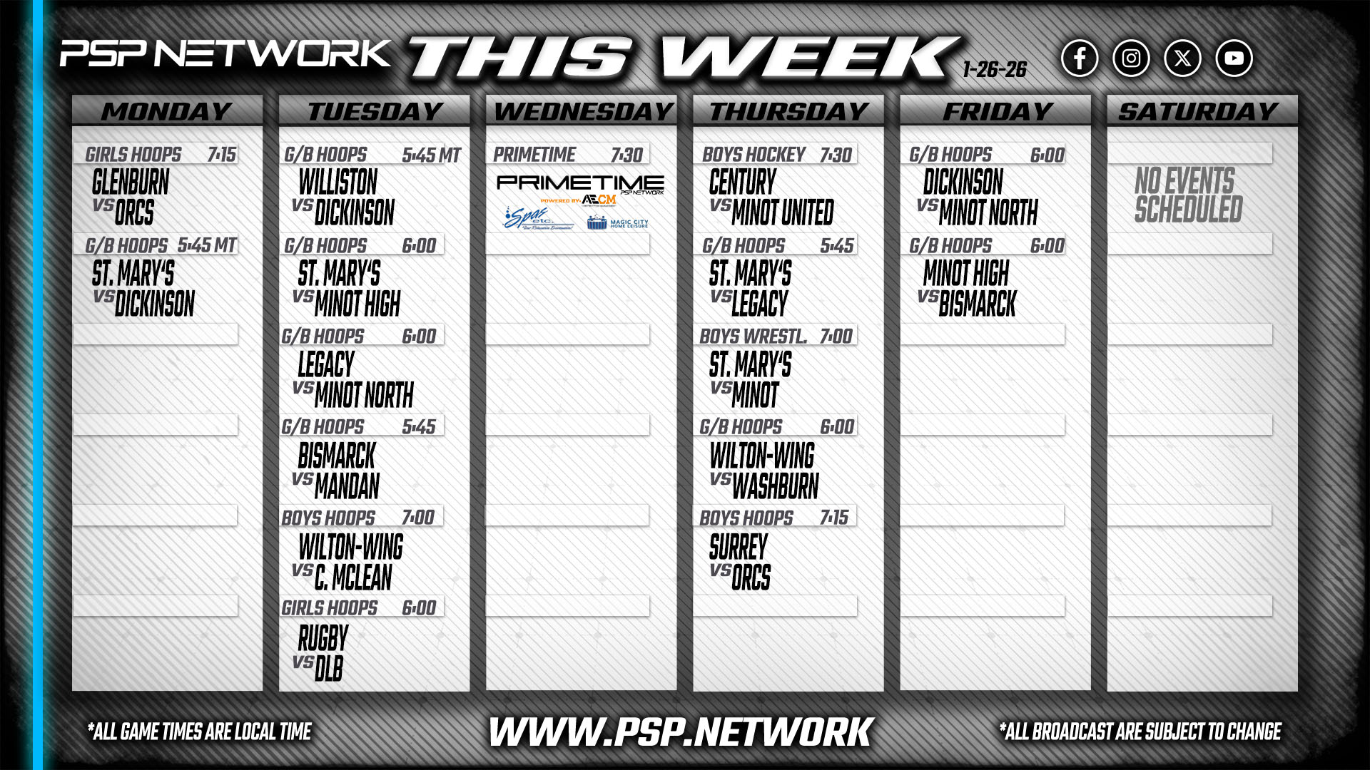 PSP Network - 👀 THIS WEEK ON PSP! 📅1-26-26 💻📺WATCH LIVE:... | Facebook