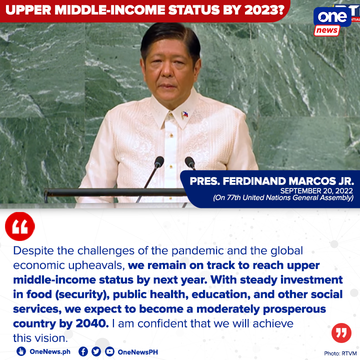 ONE News - Upper middle-income status by 2023? President... | Facebook