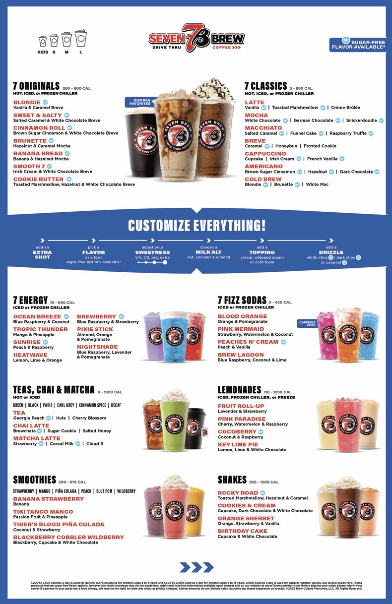 Free drinks at 7 Brew's Newburgh, IN location