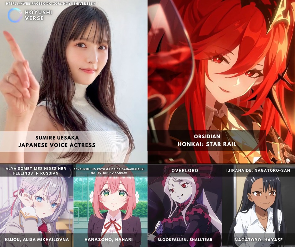 Sumire Uesaka's notable roles and Obsidian voice acting in Honkai