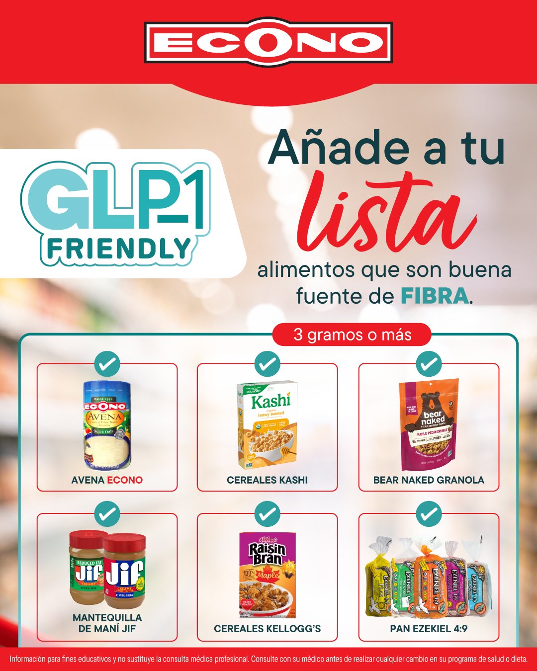 Si usas GLP-1, la fibra es tu aliado. 💪 Busca el símbolo de 