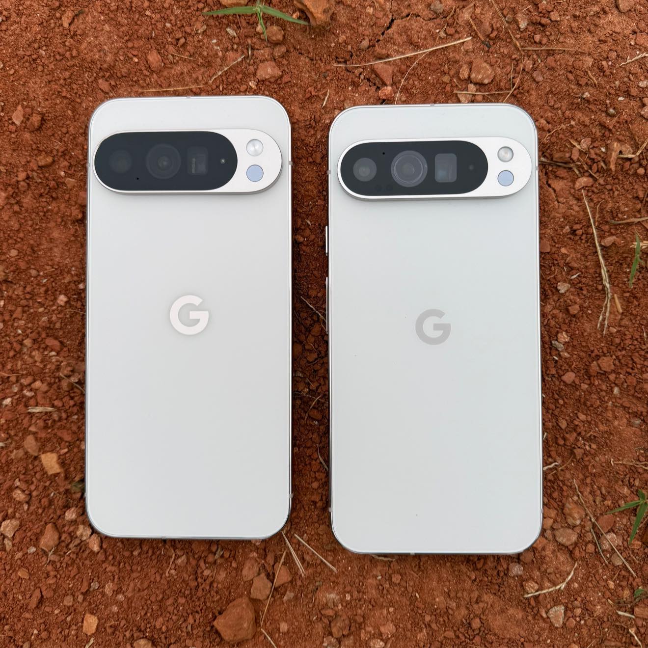 Google Pixel 10 Pro XL and Pixel 9 Pro XL both in Porcelain color