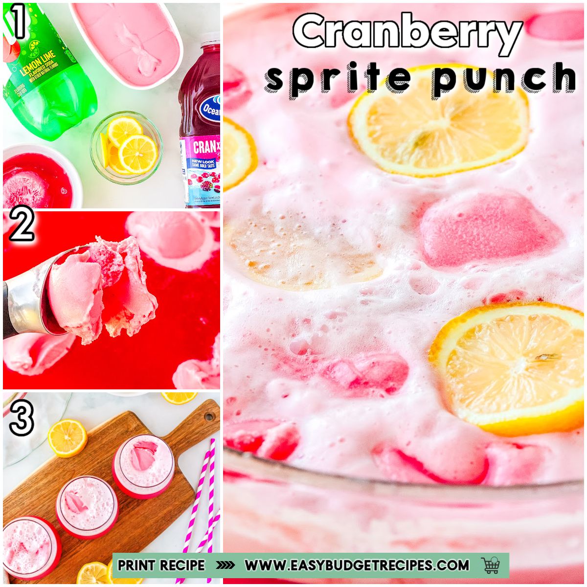 Food, - Enjoy this easy Cranberry Sprite Punch made with lemonade ...