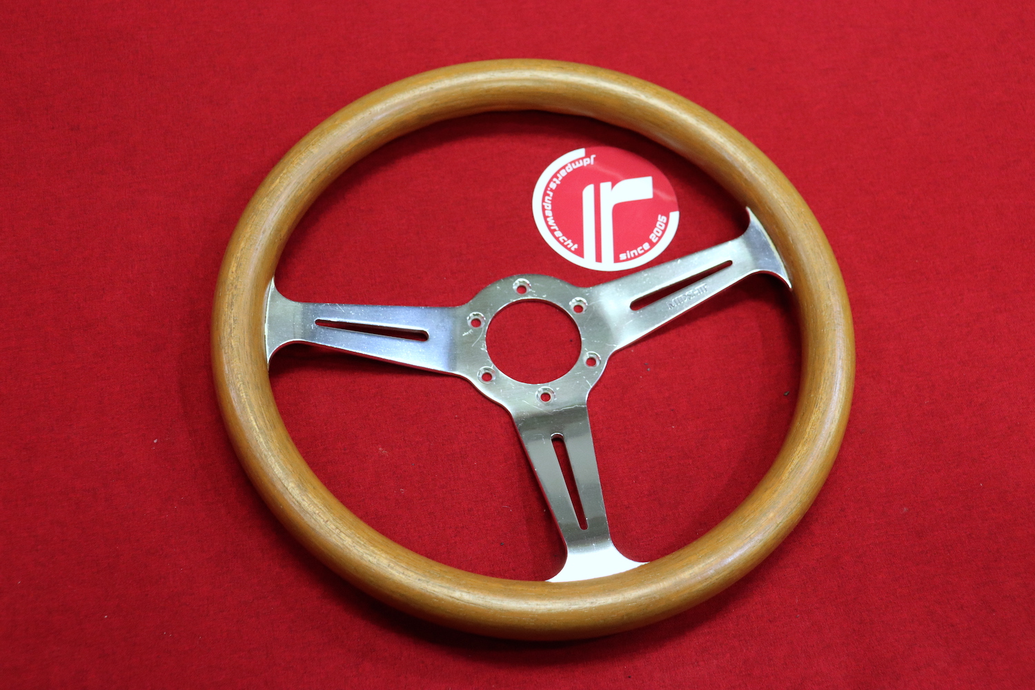 Vintage midship wooden steering wheel for sale