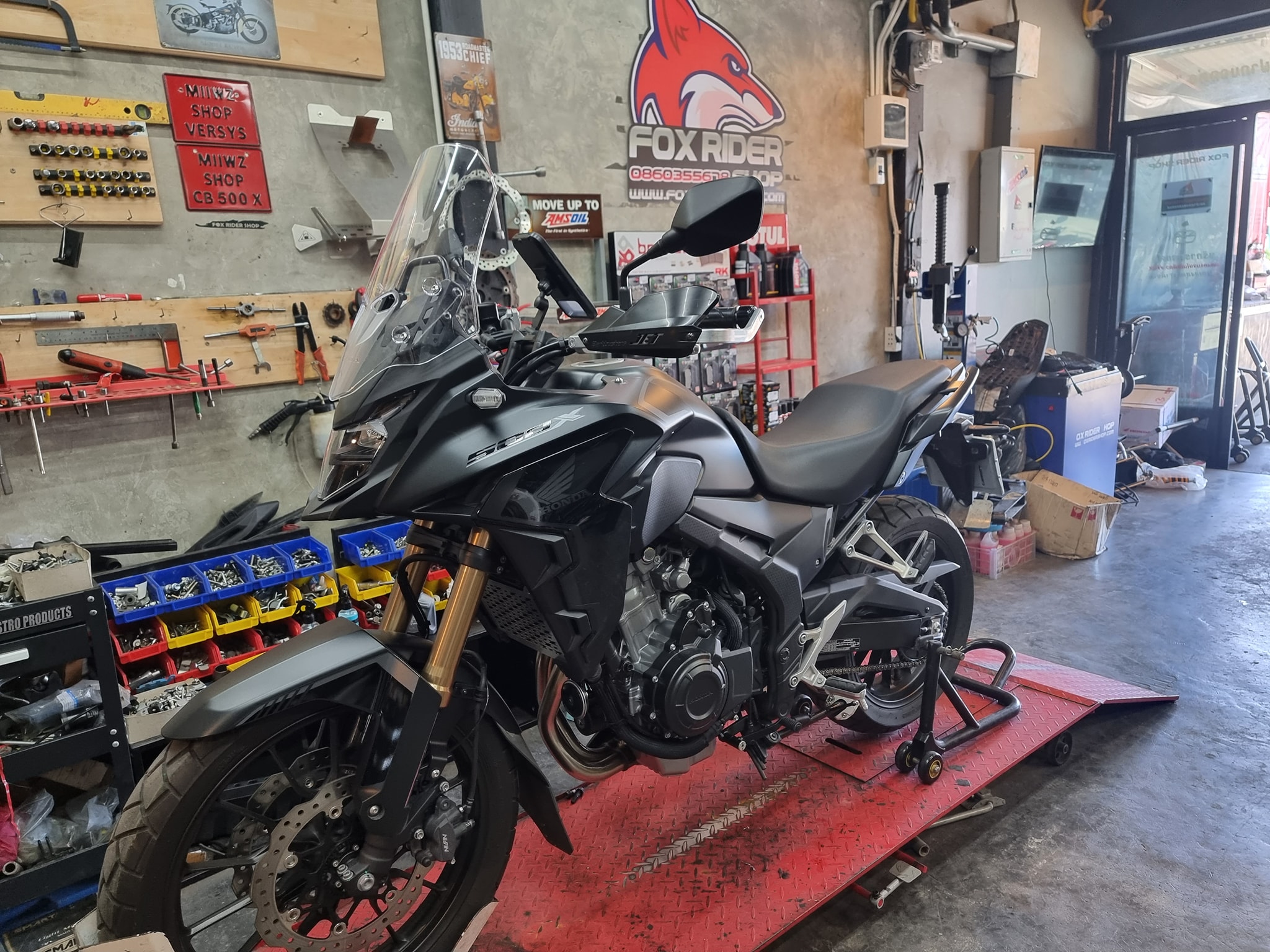 Fox Rider Shop - 🦊 CB500x 🦊 -ติดตั้งแคชบาร์สแตนเลส Dinoco...
