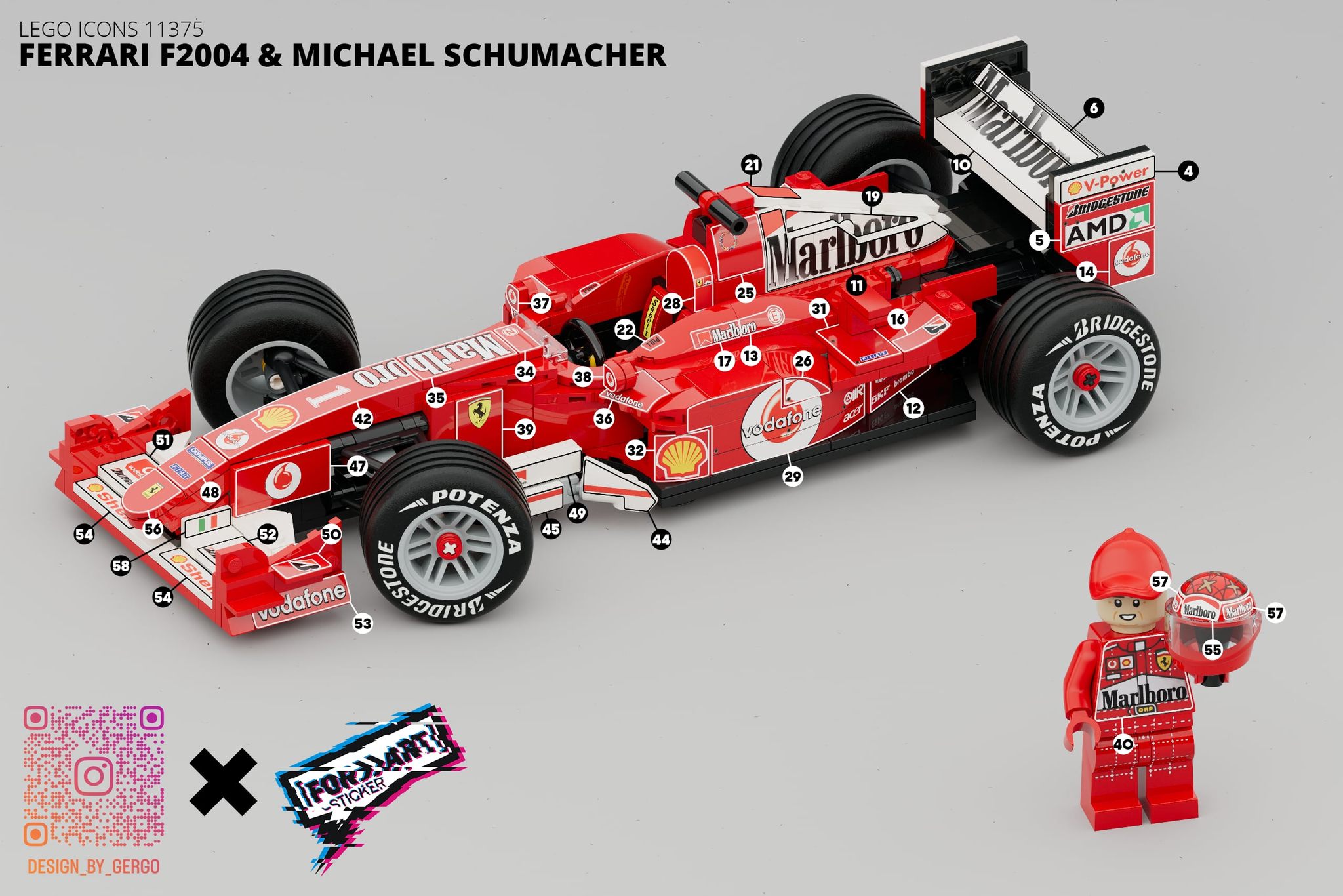 み♥ 🎉 The sticker set for the LEGO Icons Ferrari (11375) is here