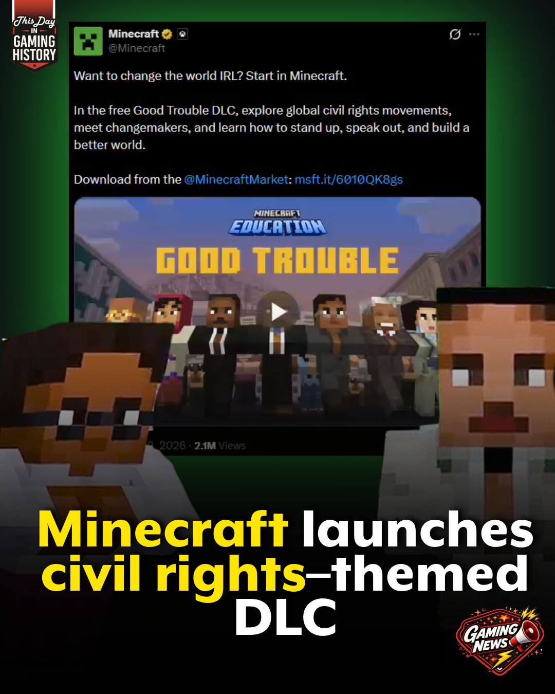 Minecraft launches civil... - This Day in Gaming History | Facebook