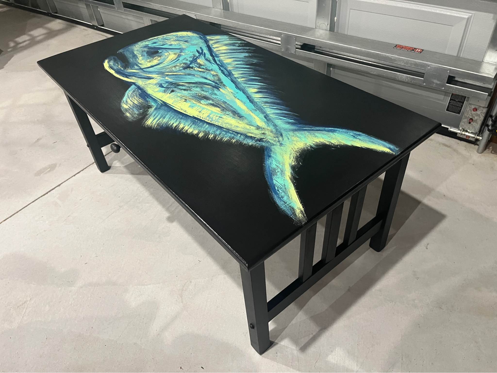 black coffee table nautical salt water hand painted Maui Maui tropical ...
