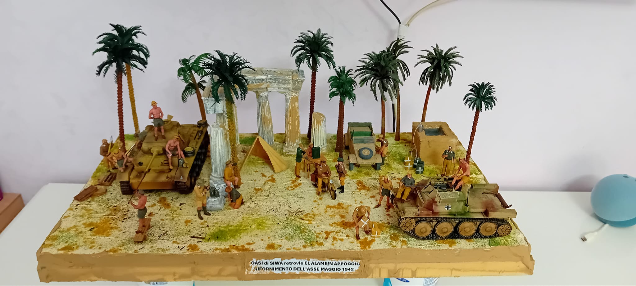 Diorama 1/35 WW2,libia 1942 oasi retrovie El alamein