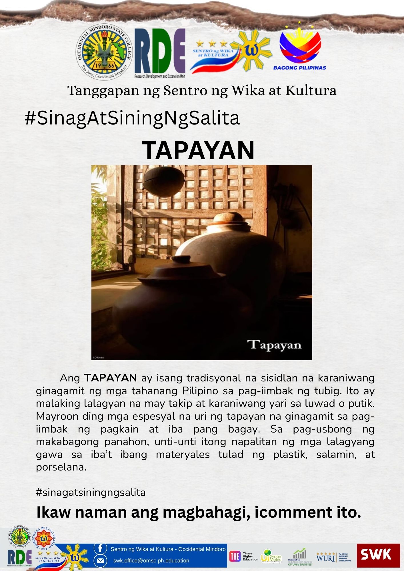 Ang... - Sentro ng Wika at Kultura - Occidental Mindoro | Facebook