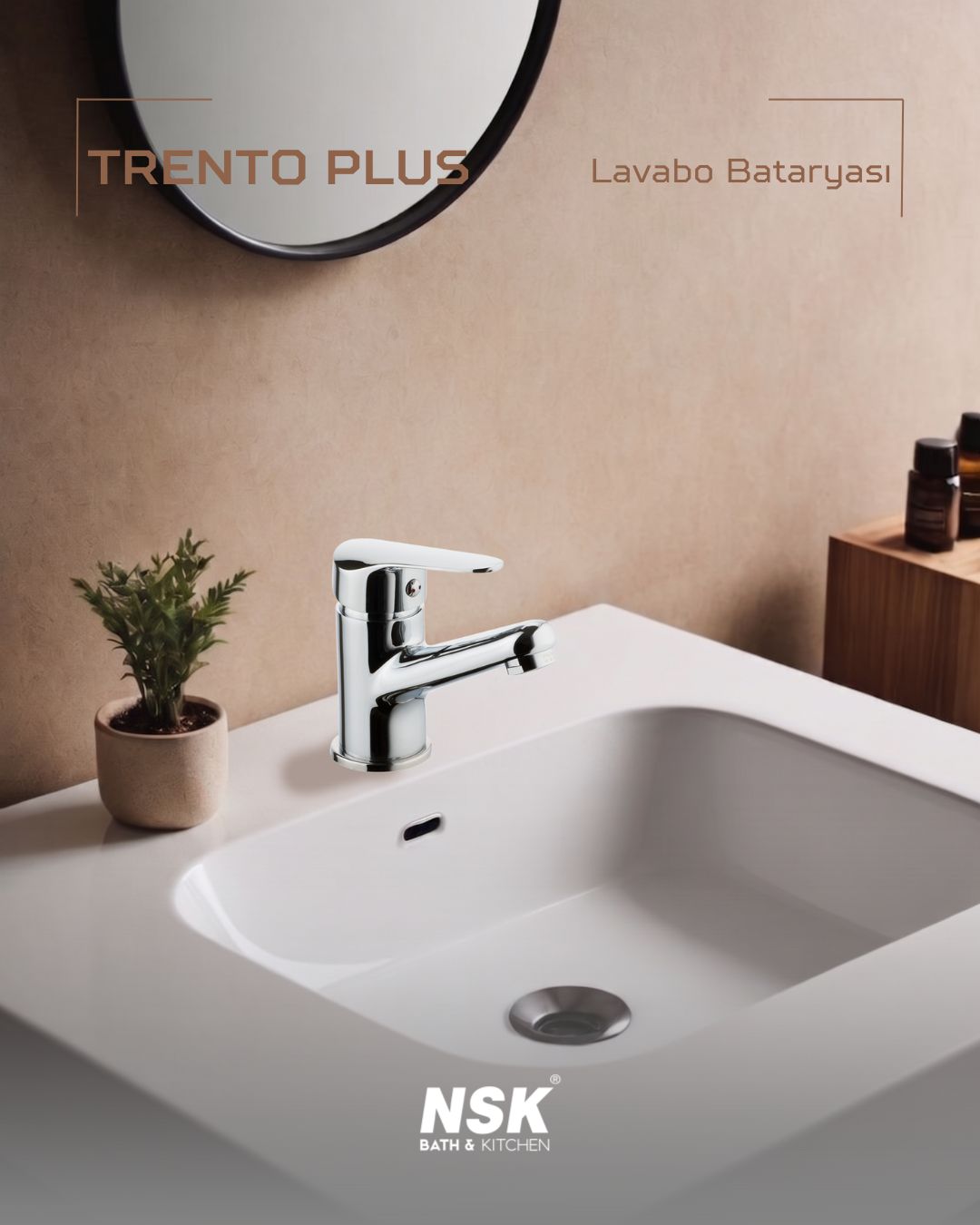 Intense Black ve Krom renk seçenekleriyle Noxia Kuğu Lavabo